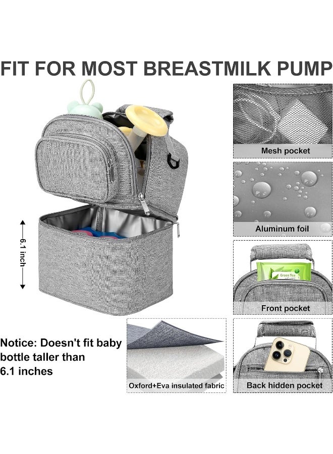 Sanchamy Breastmilk Cooler Bag with Ice Pack Bottle Cooler Bag for Baby Milk Breast Pump Bag - Image 2